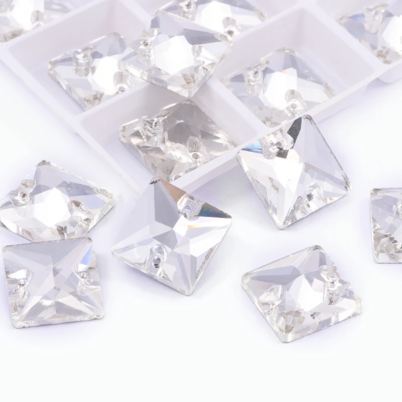 AAA Oleeya Square Clear crystal Glass sew on rhinestones strass gemstones