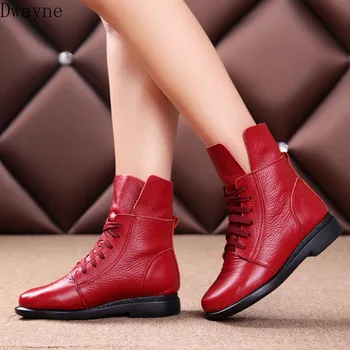 

Autumn and winter new flat boots with Martin boots women's flat with retro casual plus velvet warm women's cotton boots
