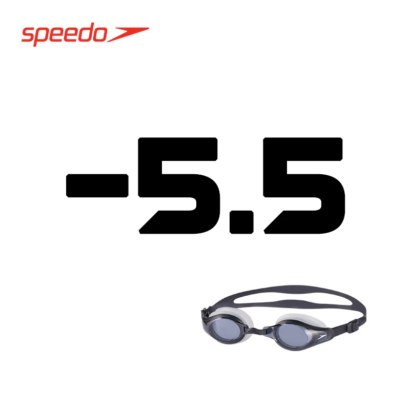 Очки для плавания Speedo, близорукость, очки для плавания, оптические очки, пульс, водонепроницаемые очки для плавания для мужчин и женщин, 150~ 800 градусов - Цвет: Black -5.5 Degree