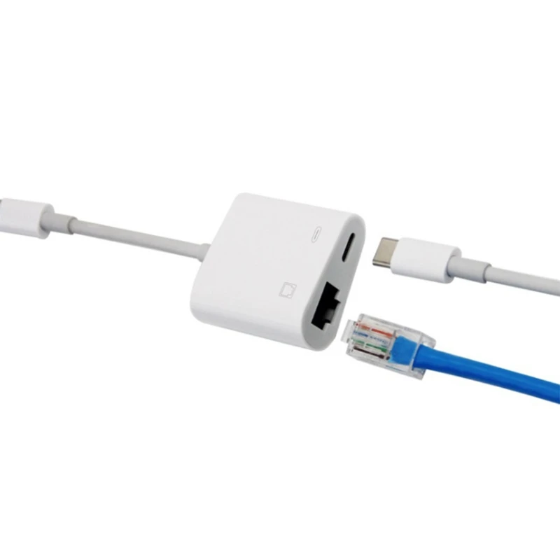 Стабильная сетевая карта передачи PD 60 Вт Type-C к RJ45 Lan Gigabit интернет-разъем адаптер