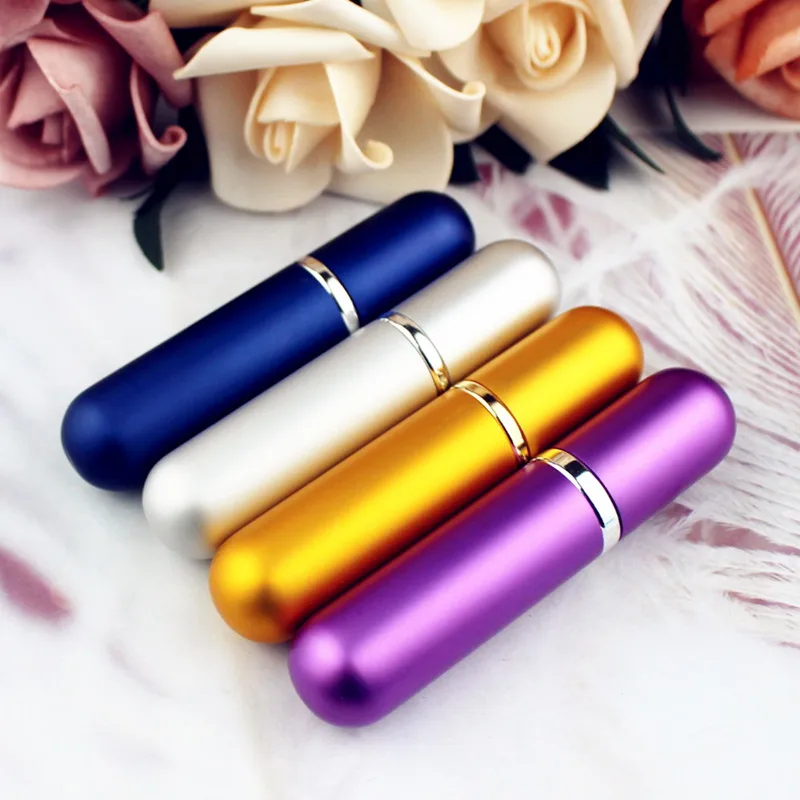 1PC 5ml 6ml Perfume Spray Bottle Portable Refillable Glass Bottle Empty Cosmetic Containers Travel Aluminum Perfume Atomizer-1