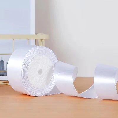 Красочная лента DIY ручной работы из розового материала коробка для торта и конфет украшения на подарочную коробку 4 см шириной 22 м/рулон - Цвет: white 1 roll