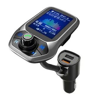 

T43 Color Screen Car Bluebooth MP3 Player FM Transmitter Support Voice Navigation Hand Free Call With USB Charging Port