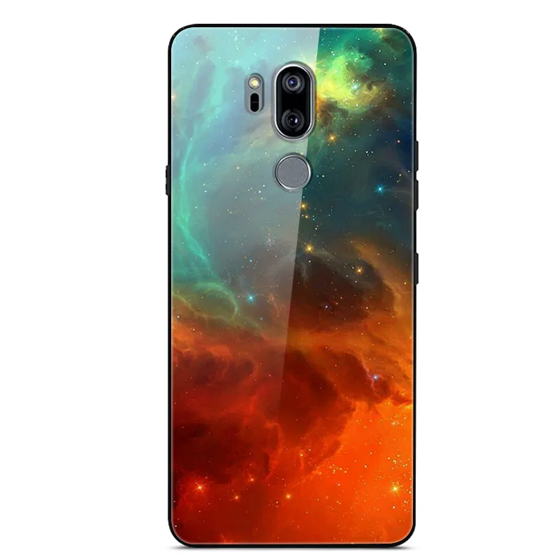 Закаленное стекло задняя крышка для LG G7 ThinQ чехол для телефона Роскошный милый силиконовый окрашенный чехол для LG G7 ThinQ G710 защитный чехол