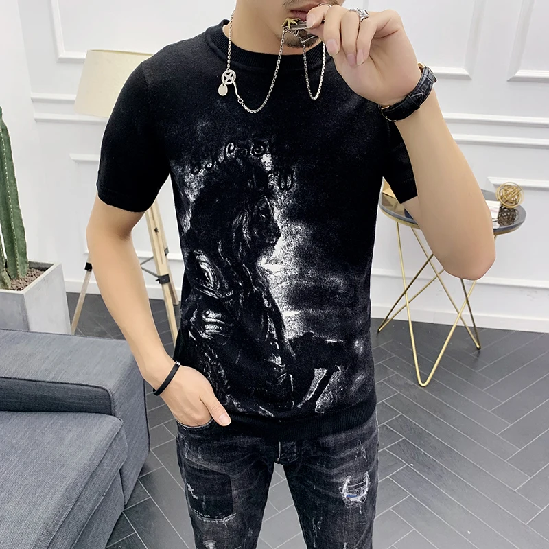 Трикотажные мужские футболки Gar мужские футболки с коротким рукавом Vetement Homme Poleras Hombre уличная футболка с принтом Футболки Короткие футболки