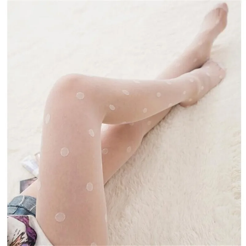skin Женские колготки, сексуальные шелковые чулки в крупный горох, Женские винтажные Чулки с имитацией татуировки в круглый горошек, колготки, женские Чулочные изделия, 2 цвета - Цвет: skin