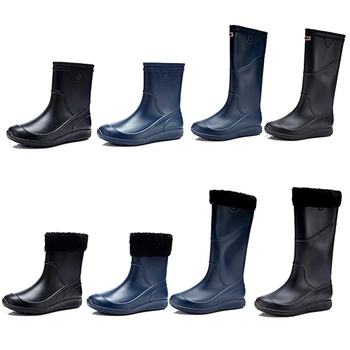 

Men's rain shoes fishing shoes chef antiskid and waterproof men's car wash rubber boots plush water shoes