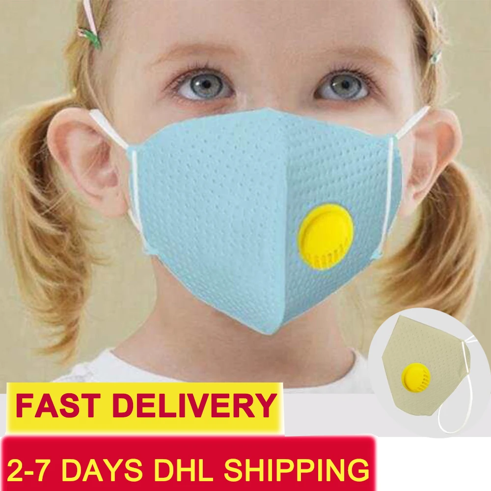 

2-7Days free DHL Disposable Anti Pollution Face Mask 50/1000pcs Reusable With Breathing Valve Washable Masks for Kids