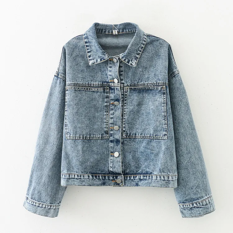 

Autumn Clothing New Style Retro Jeans Coat Women's Loose-Fit Short Versatile Students BF Versatile Korean-style Jacket S203