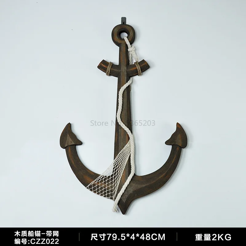 Креативный корабль деревянный руль руля 3D настенные украшения руль креативная Фотографическая фигурка деревянное искусство - Цвет: 79 5CmAnchor