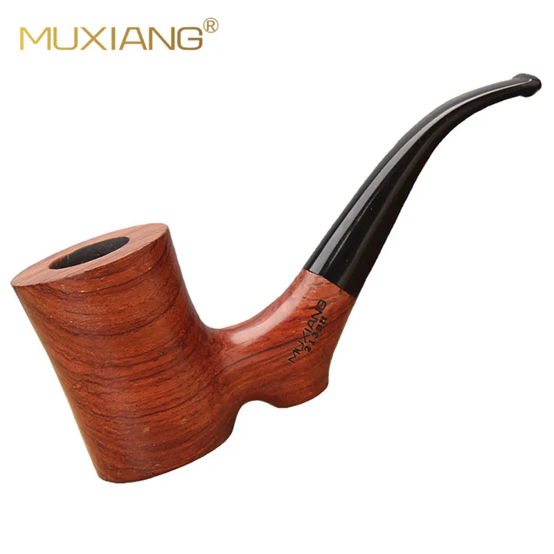 

MUXIANG Handmade Rosewood Bent Stem Pipe Smoke Acrylic Mouthpiece Tobacco Pipe 9mm Filter Portable 10 Smoking Tools Set ad0016-1