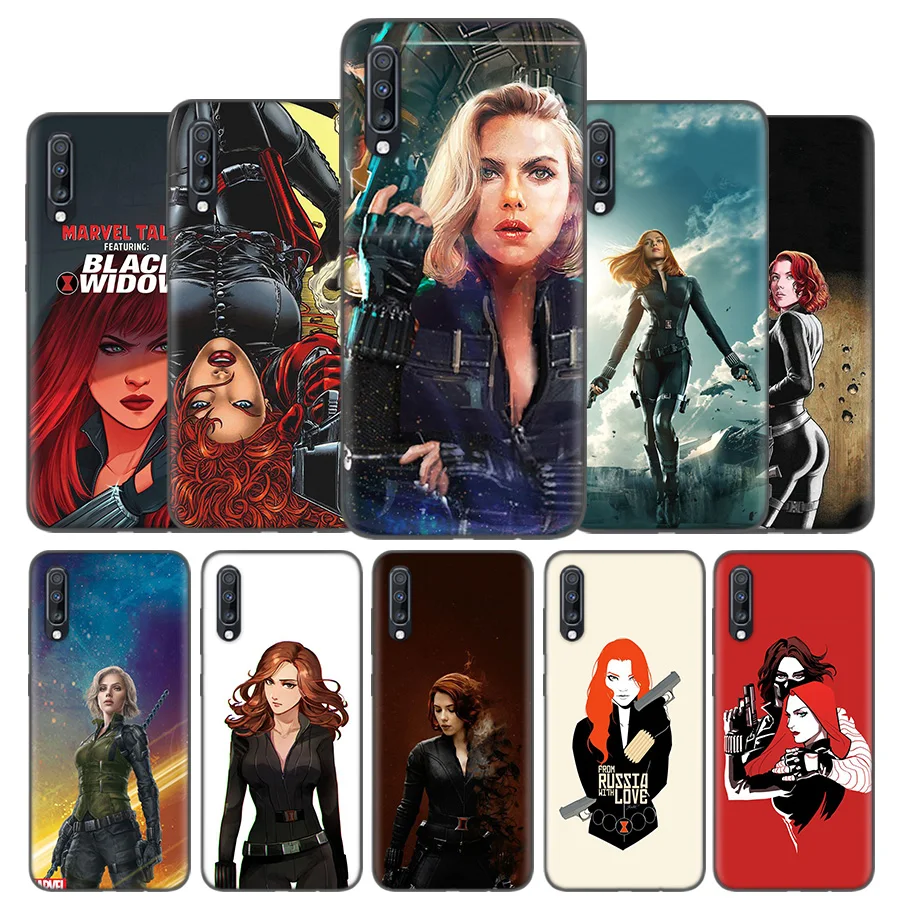 

Silicone Case Cover For Samsung Galaxy A50 A80 A70 A40 A30 A20 A20e A10 A9 A8 A7 A6 Note 8 9 10 Plus 2018 5G Black Widow Marvel