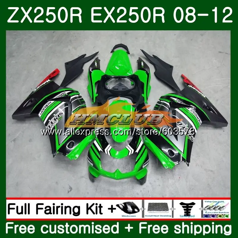 Средства ухода за кожей для KAWASAKI NINJA ZX-250R ZX250R 08 09, 10, 11, 12 лет; Новинка; зеленый цвет; 24CL. 81 ZX 250R EX 250 EX250 2008 2009 2010 2011 2012 обтекатель