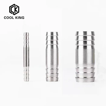 

CK 8mm-63mm Hose Barb Straight 2 Two Way 304 Stainless Steel Pipe Fitting Connector Adapter Length 50mm-80mm