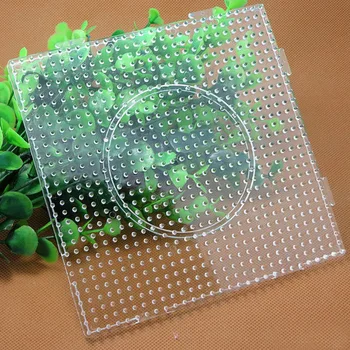 

14.5x14.5cm 5mm Decorative Magic Jigsaw Tools Circular Square Kids Toys Games Beads Pegboard Craft DIY Educational Transparent