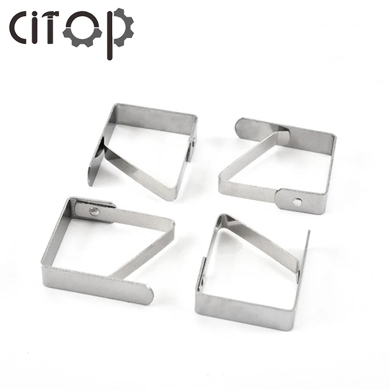 

4 pcs/set Durable Stainless Steel Tablecloth Clamps Max Clamping Width 3cm Wedding Party Promenade Tablecloth Cover Holder Clip