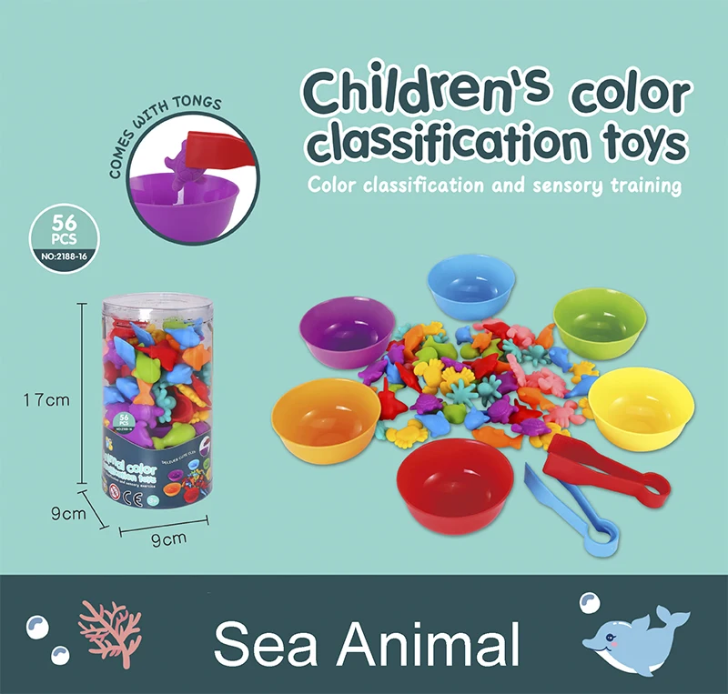 Çocuklar Gökkuşağı Eşleştirme Oyunu Hayvan Biliş Gökkuşağı Renk Sıralaması İnce Motor Eğitimi Montessori Duyusal Eğitici Oyuncaklar Hediyeler