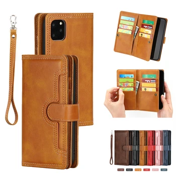 

Magnetic Multi-card Slot Lanyard Flip Leather Phone Case For iphone 11 Pro Max 7 8 Plus SE 2020 X XR 11pro Xs Max SE2 Cover