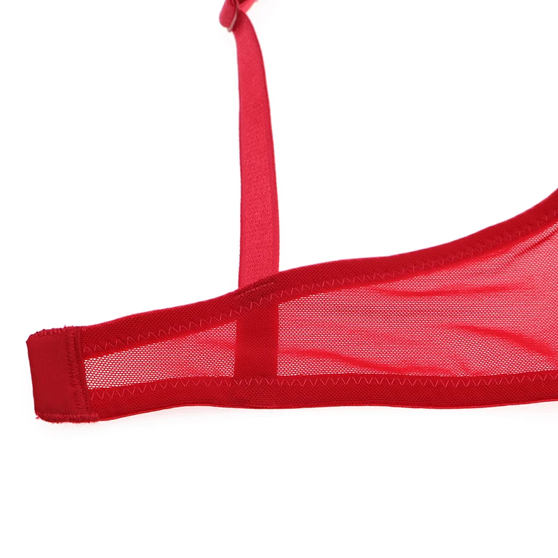 Varsbaby Рождество большой красный сексуальный прозрачный нижнее белье на косточках удобные бюстгальтеры для женщин