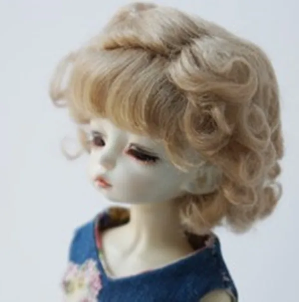 6 BJD парик симтический мохер розовый Золотой коричневый цвет