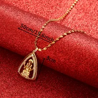 Hinduism Indian Religious Ganesha Pendant Necklaces Women Girls Gold Color Cubic Zirconia Elephant Necklace 2