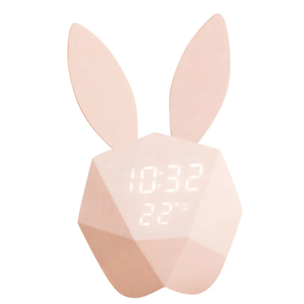 Многофункциональные светодиодные цифровые часы с зарядкой от Usb, светящиеся часы-будильник, креативные предметы домашнего обихода с неправильной формой кролика# YL10