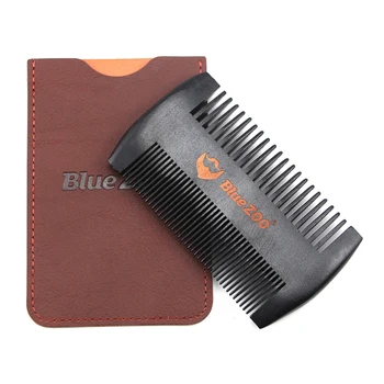 

With Leather Case Comb Small Gift Set Anti Static Travel Use Beard Double Hair Tools Wooden Women Necessary Double Sided