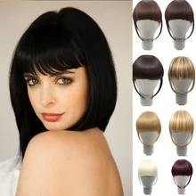 Xuanguang mulheres cabelo sintético franja удлинитель falso franja зажим em franja garras de cabelo marrom loira moda удлинитель