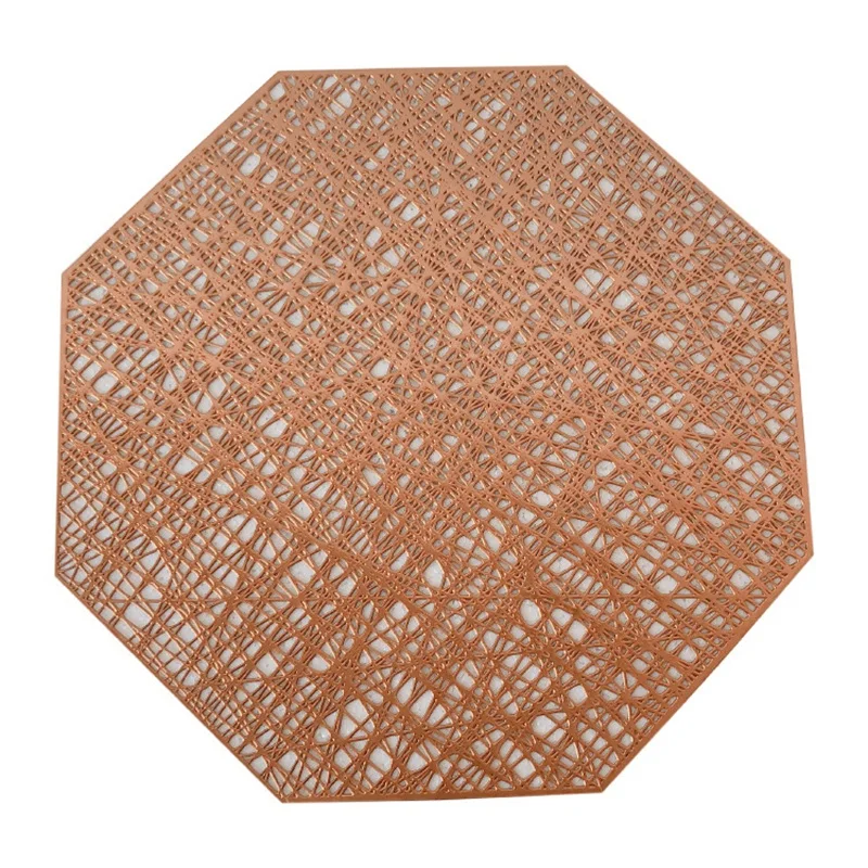 Light Green 6 шт. ПВХ салфетки Восьмиугольные полые Водонепроницаемый Нескользящие Коврики на стол жар-изоляционный Коврик Coaster дома украшения для ужина Подставка для столовых приборов - Цвет: Light Green