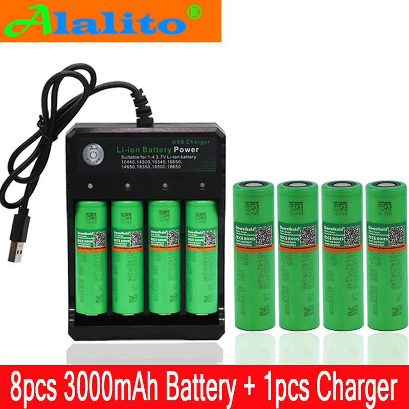 8 шт. 2019/100% оригинал VTC6 18650 V 3000 mAh Li ion 3 7 batera para SONY us18650 vtc6 USO + USB зарядное устройство| |