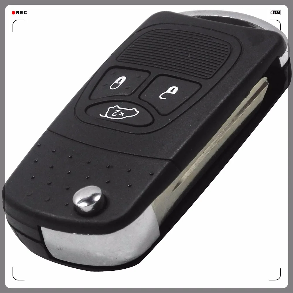 Jingyuqin 3 кнопки флип складной пульт дистанционного ключа оболочки чехол для Chrysler для Dodge для Jeep PT Cruiser Замена автомобиля-Стайлинг