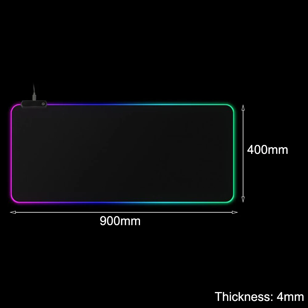 900*400*4mm USB Wired LED RGB Colorful Lighting Gaming Mousepad Mouse Pad Mice Mat for Laptop Compu