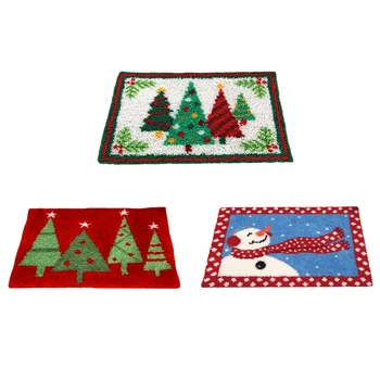 

Christmas Latch Hook Rug Kits DIY Tapestry Carpet Rug Making for Kids Adults Beginners DIY Pillow Cover Sofa Cushion 50x36cm