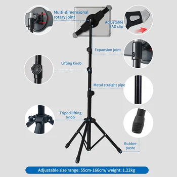 

Phone Tripod 360 Degree Rotary Adjustable Rotary Clamp Telescopic Height Tablet Floor Stand Anti-Slipping For Dropship