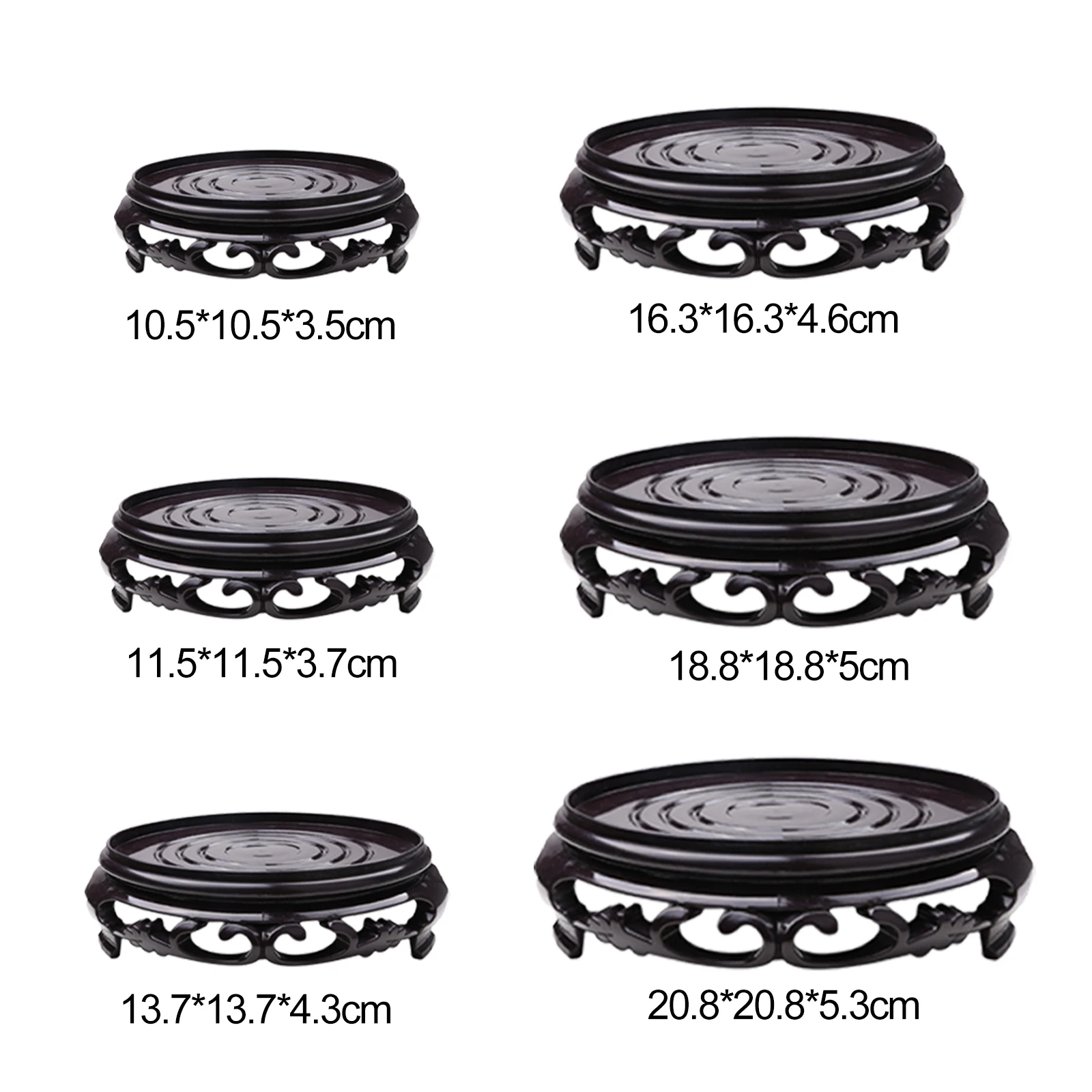 Plastic Pad High Flower Tray Frame Flowerpot Holder Holders Brown-black 1 Pc 13.7cm Garden Supplies Round Potted Decoration Base images - 6