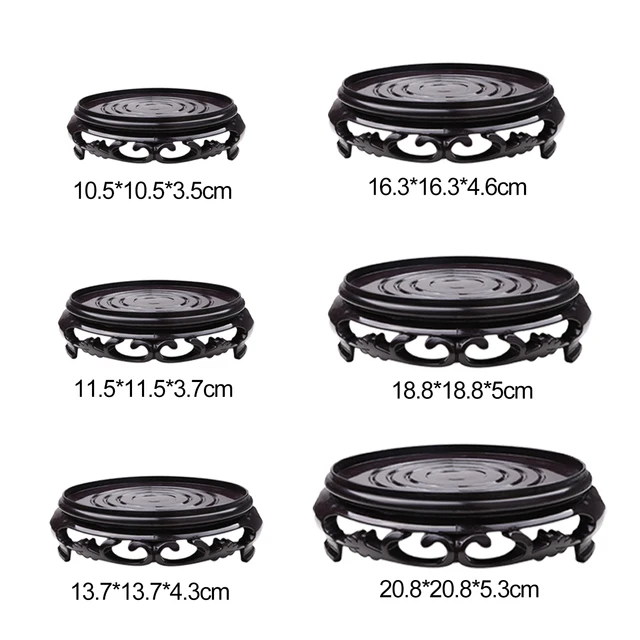 Műanyag Párna Magas Virág Tálca Keret Virágcserep Tartó Tartók Barna-Fekete 1 Pc 13,7 Cm Kerti Készletek Kerek Cserepes Dekorációs Alap - Image 6
