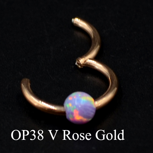 1Piece G23 18g&16gTitanium Opal Segment Hinged Ring Septum Nose Clicker Piercing Nose Lip Earrings Helix Nose Piercing
