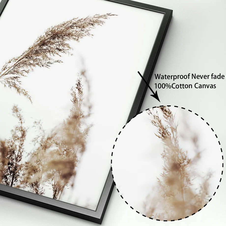 Dahlia Flower Calm Beach Golden Sunset Reed Grass Nordic Poster Wall Art Print Canvas Painting Decor Pictures For Living Room