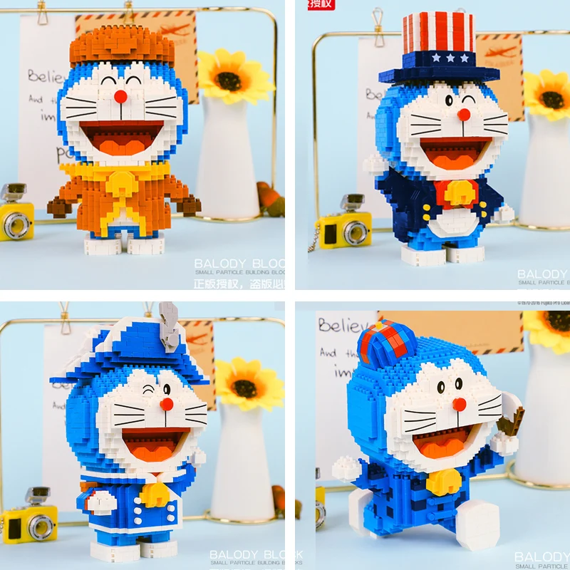 Jingle cat Building Blocks Anime Model Bricks Toys Japanese Cartoon Figures for Children Presents brinquedos Kids Gif | Игрушки и хобби