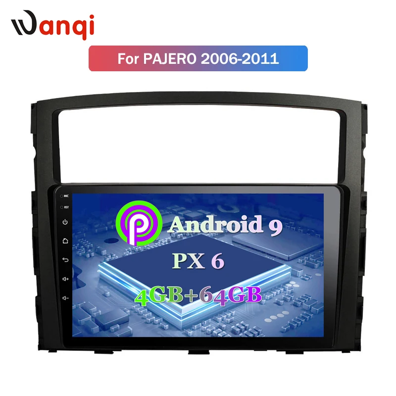 9 &quotAndroid 0 4G + 32G PX6 2Din руль для MITSUBISHI PAJERO V97 автомобильный мультимедийный плеер