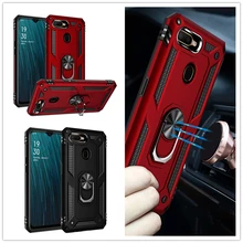 

For OPPO A5s A12 A7 AX5s Case Ring Luxury Black Shockproof Armor Magnetic Stand Phone Cover Boy Cellphones Bumper Military Cases