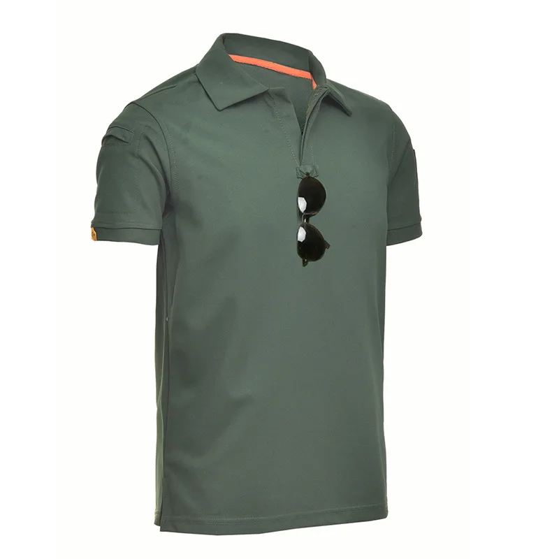

Men Tactical T-Shirts Turn Down Military Tee Shirt Special Arms Loose Cotton Quick Dry Short Sleeves Solid Shorts Breathable