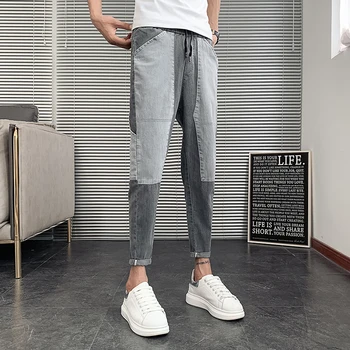 

Summer Jeans for Men Fashion 2020 Patchwork Color Slim Fit Men Jeans Casual All Match Streetwear Hip Hop Denim Jeans Homme 34-28
