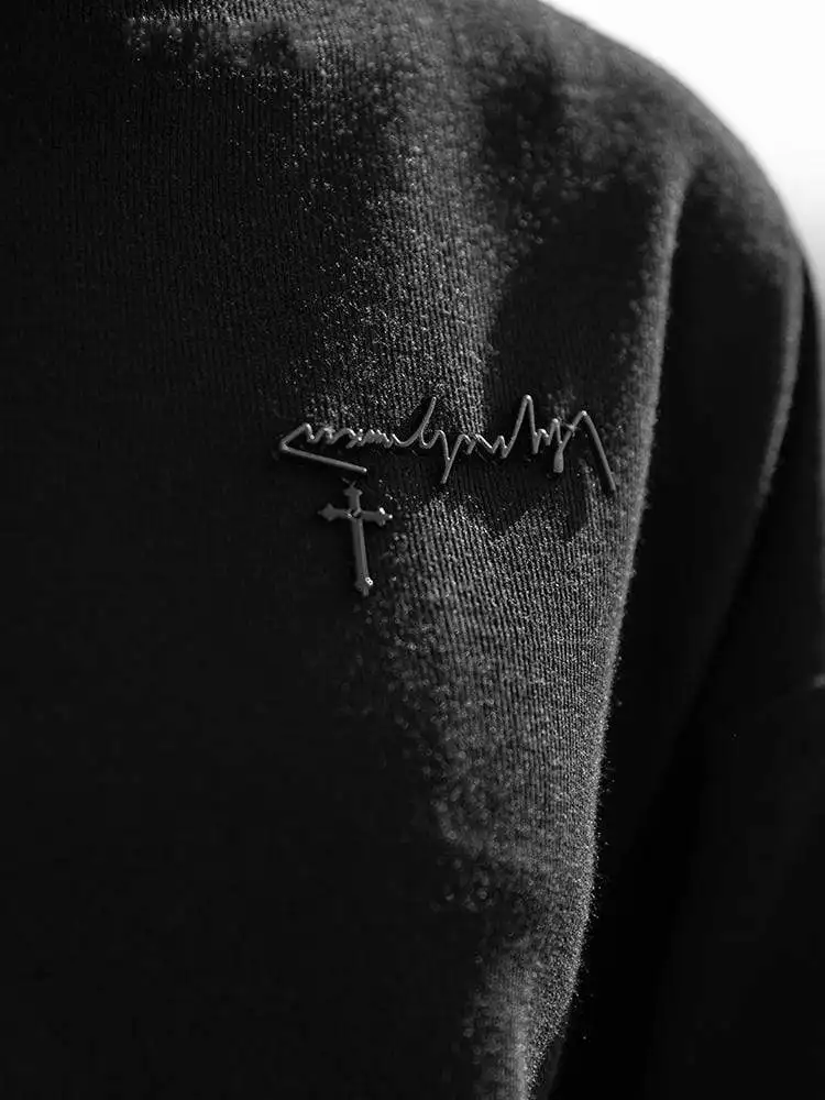 Панк Rave Женская сплошной цвет Высокая шея Ласточка Хвост Толстовка PM-153TM