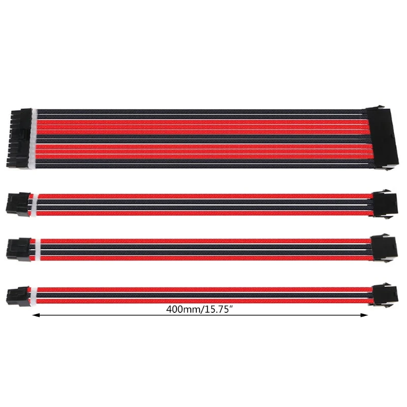 1Set 30cm/40cm A-TX Basic Extension Cable Kit PC GPU CPU Power Supply Sleeved Wire Computer Connectors 24-PIN 8-PIN 6PIN 4+4PIN |