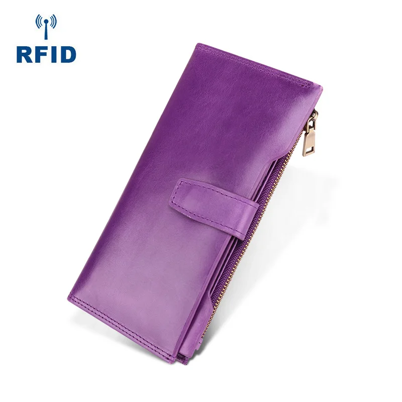 RFID держатель для карт, Женский кошелек, кошельки, Женский кошелек для кредитных карт, натуральная кожа, женская сумка для карт, кошелек для монет на молнии