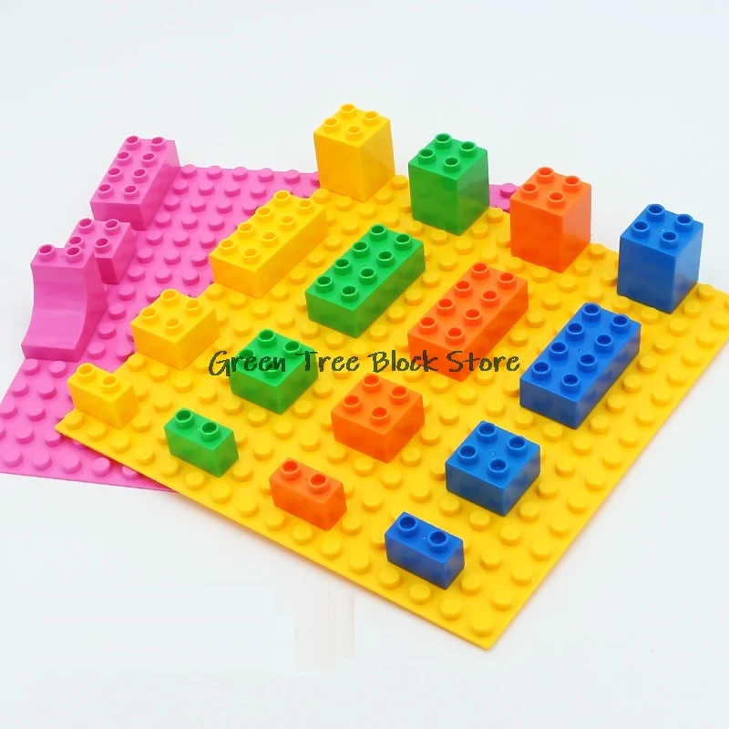 large Particle Base Plate 8*8 And 16*16 Point Solid Color Display Stand Environmental Protection Building Block Toy For Kids