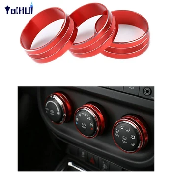 

3pcs Air Conditioning Button Cover Switch Decor for Jeep Wrangler Compass Patriot 2011-2016