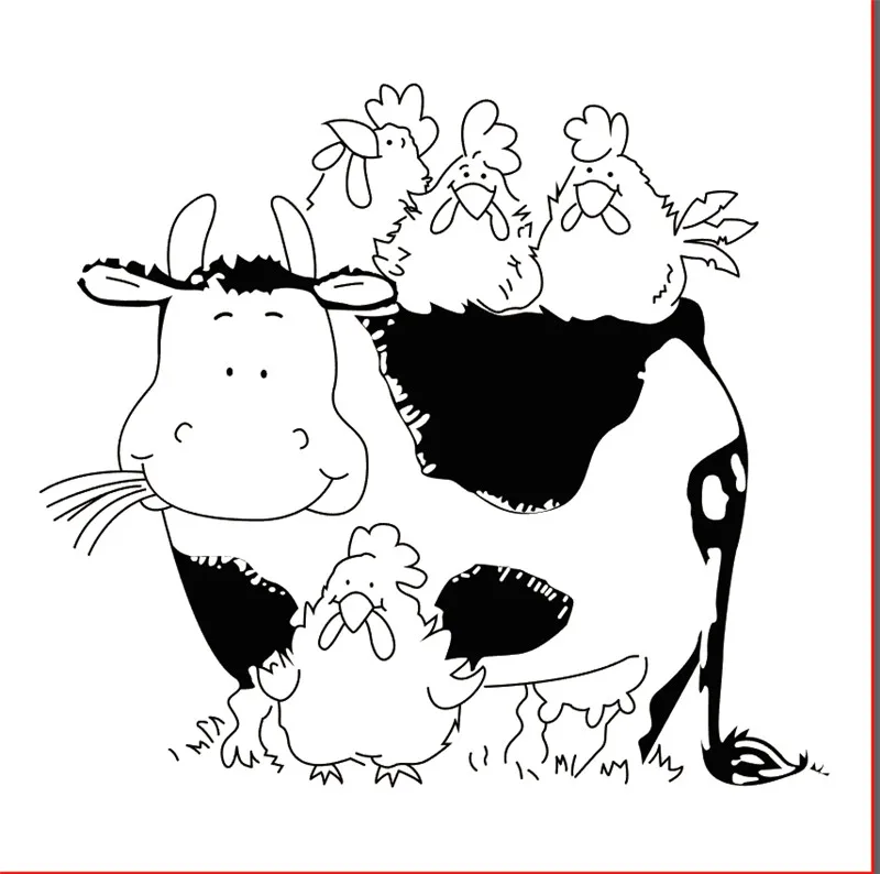 

10x10 Chicken on the cow Transparent Clear Silicone Stamp Seal for DIY scrapbooking photo album Decorative clear stamp