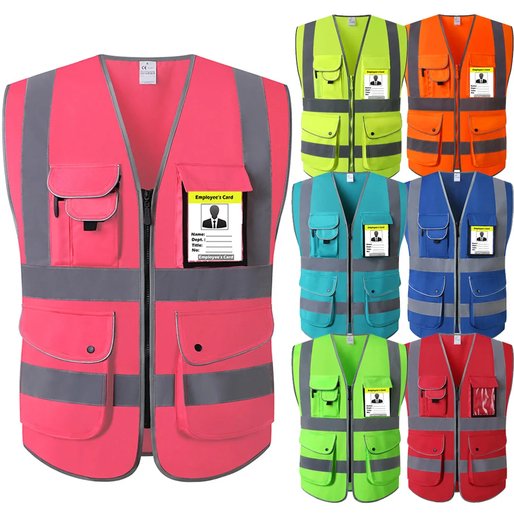 Reflective Vest Safety Vest High Visibility Vest For Women With Pockets And Zipper